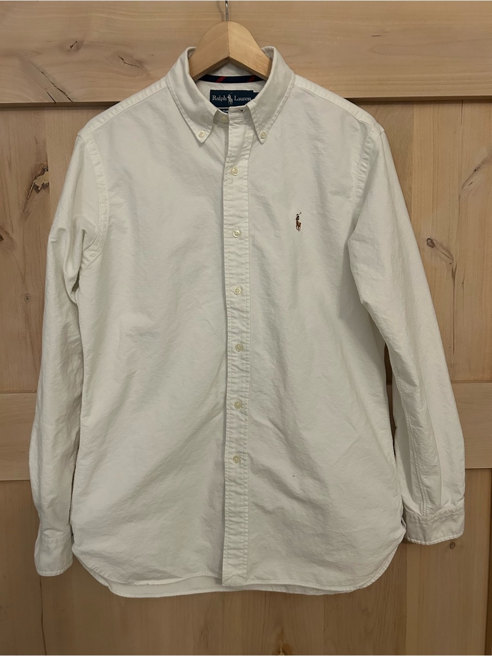 Ralph Lauren Men’s White Oxford Button-Down Shirt, EUC, Medium